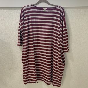 Gap Maroon Striped Dress